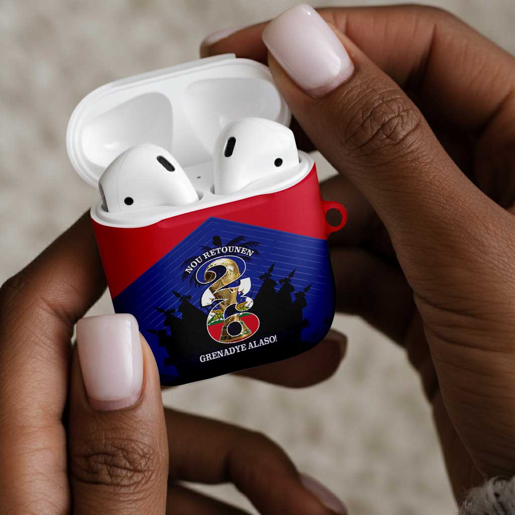 Les Grenadiers Haiti Football AirPods Case 2026 Nou Retounen Blue Version