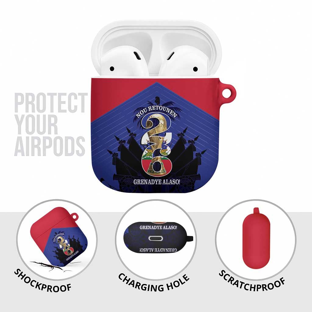Les Grenadiers Haiti Football AirPods Case 2026 Nou Retounen Blue Version
