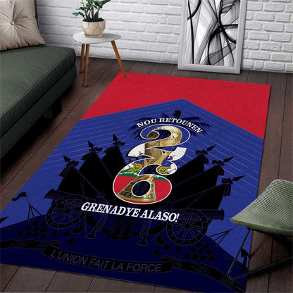Les Grenadiers Haiti Football Area Rug 2026 Nou Retounen Blue Version - African Pride