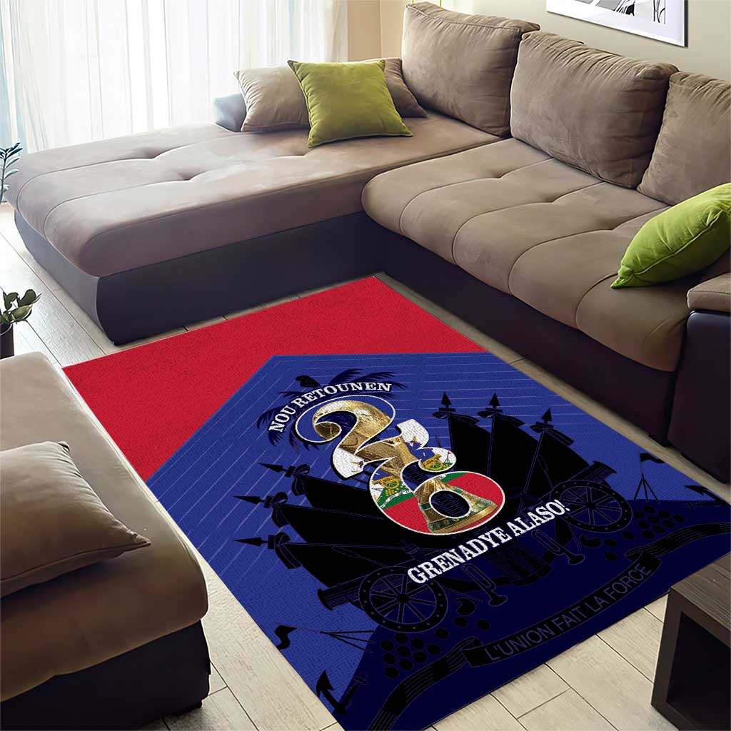 Les Grenadiers Haiti Football Area Rug 2026 Nou Retounen Blue Version - African Pride