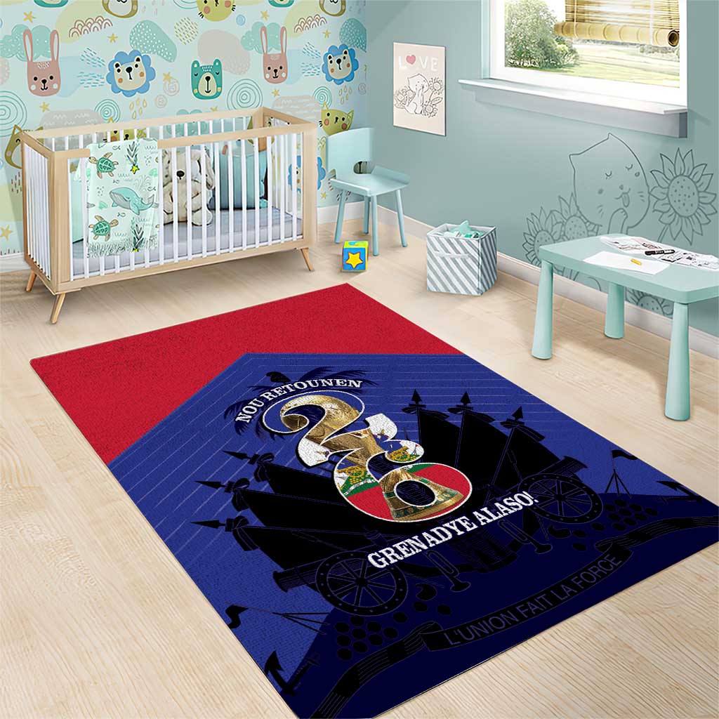Les Grenadiers Haiti Football Area Rug 2026 Nou Retounen Blue Version - African Pride