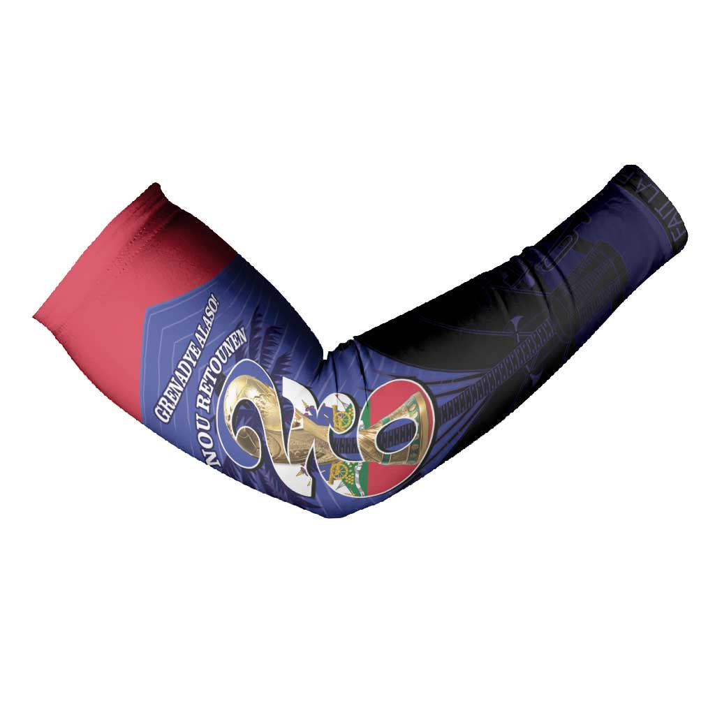 Personalized Les Grenadiers Haiti Football Arm Sleeves 2026 Nou Retounen Blue Version