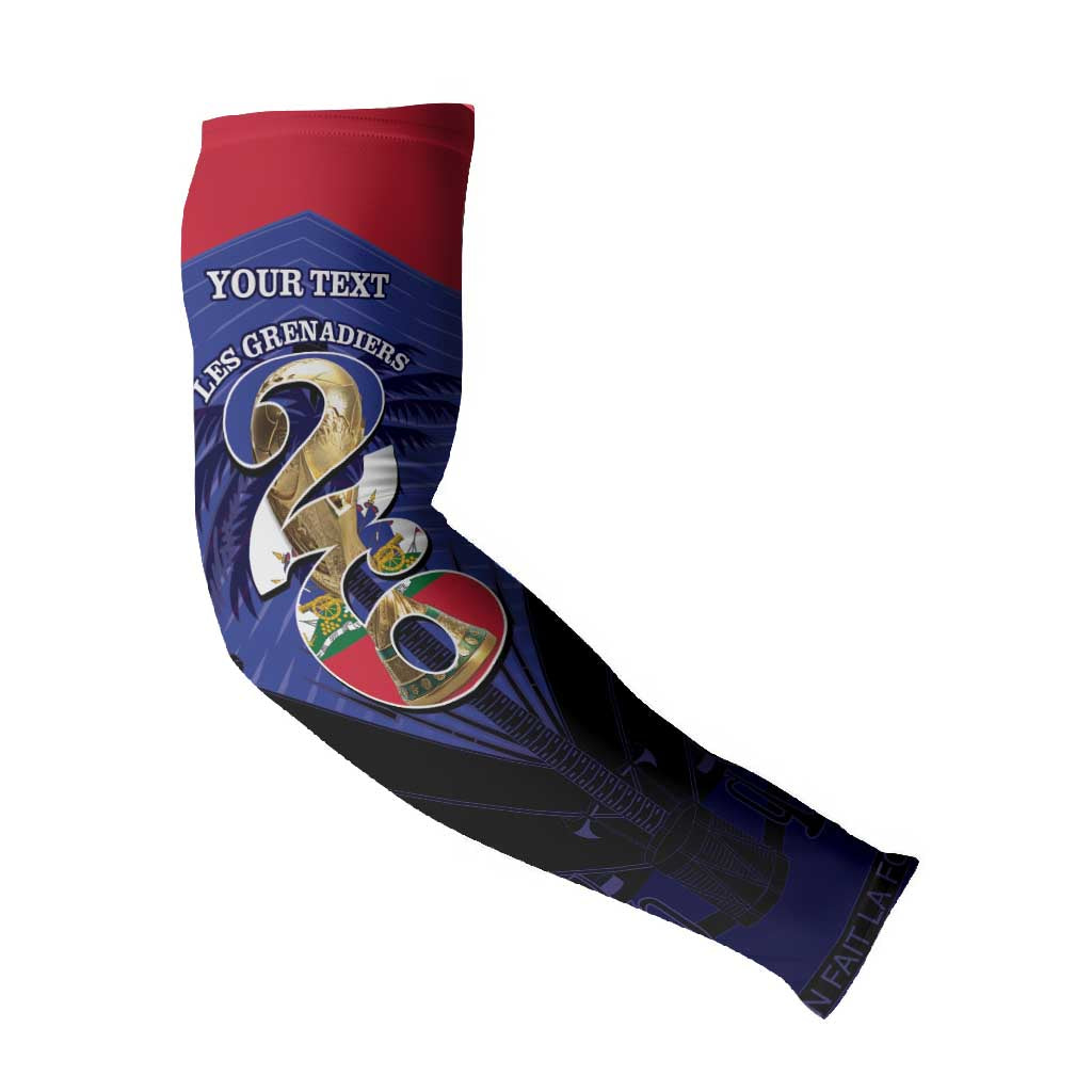 Personalized Les Grenadiers Haiti Football Arm Sleeves 2026 Nou Retounen Blue Version