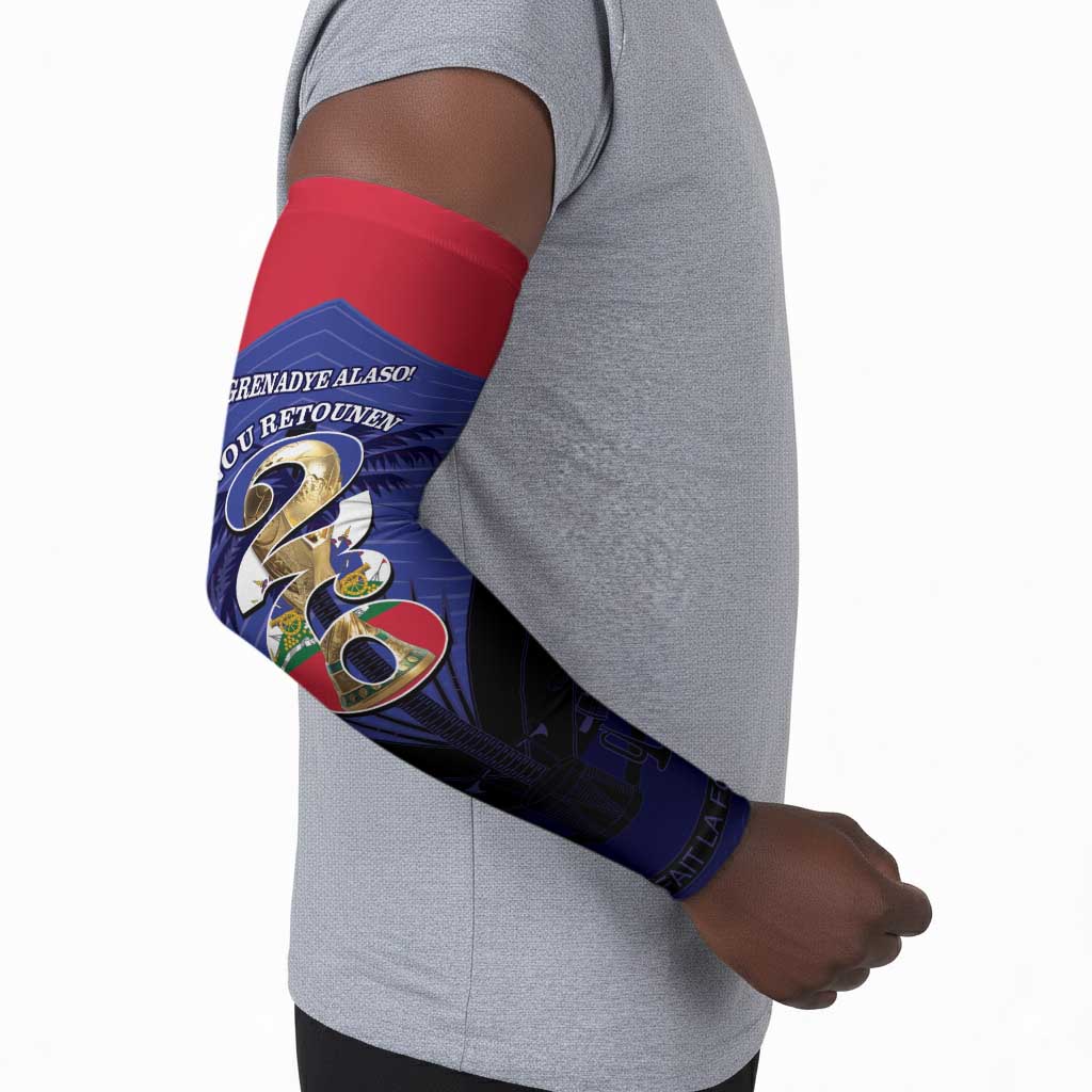 Personalized Les Grenadiers Haiti Football Arm Sleeves 2026 Nou Retounen Blue Version