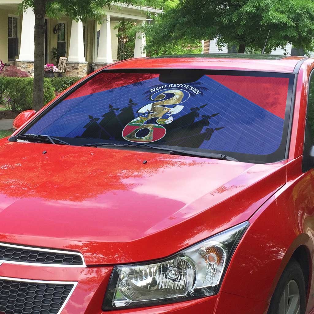 Les Grenadiers Haiti Football Auto Sun Shade 2026 Nou Retounen Blue Version