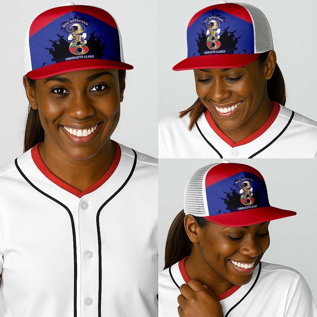 Les Grenadiers Haiti Football Baseball Net Cap 2026 Nou Retounen Blue Version - African Pride