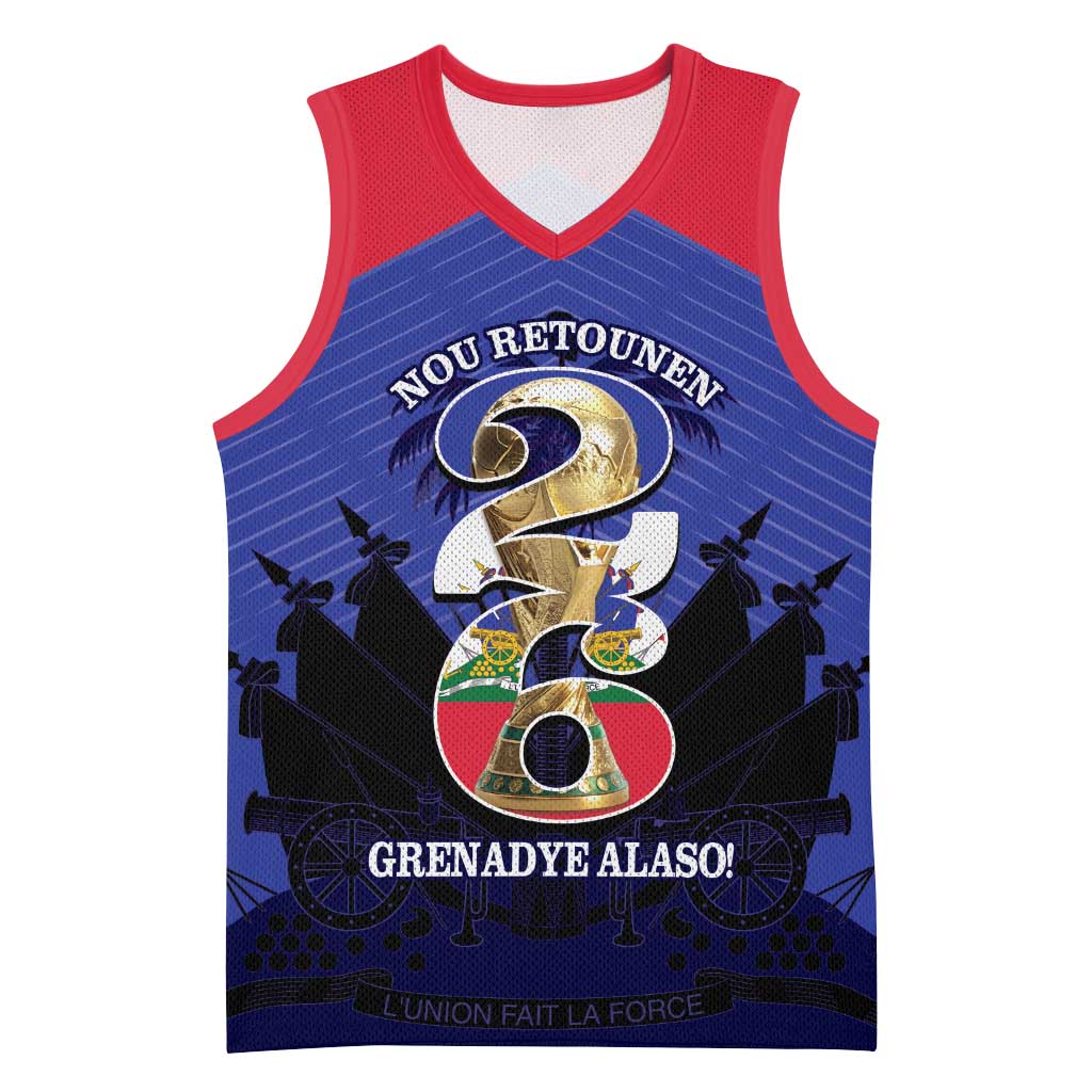 Personalized Les Grenadiers Haiti Football Basketball Jersey 2026 Nou Retounen Blue Version - African Pride