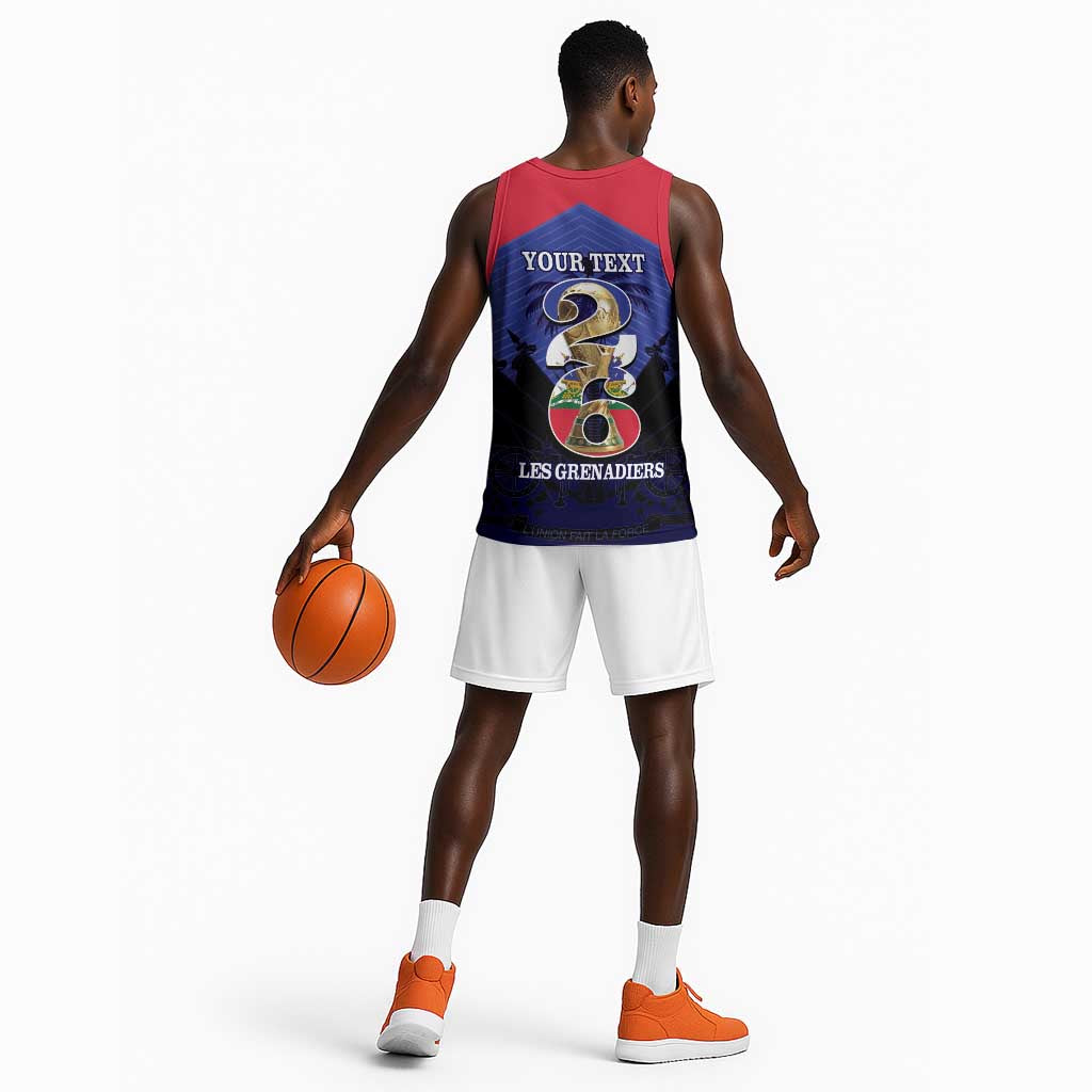 Personalized Les Grenadiers Haiti Football Basketball Jersey 2026 Nou Retounen Blue Version - African Pride