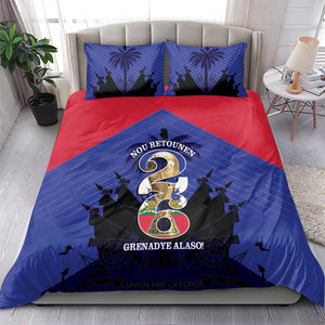 Les Grenadiers Haiti Football Bedding Set 2026 Nou Retounen Blue Version - African Pride