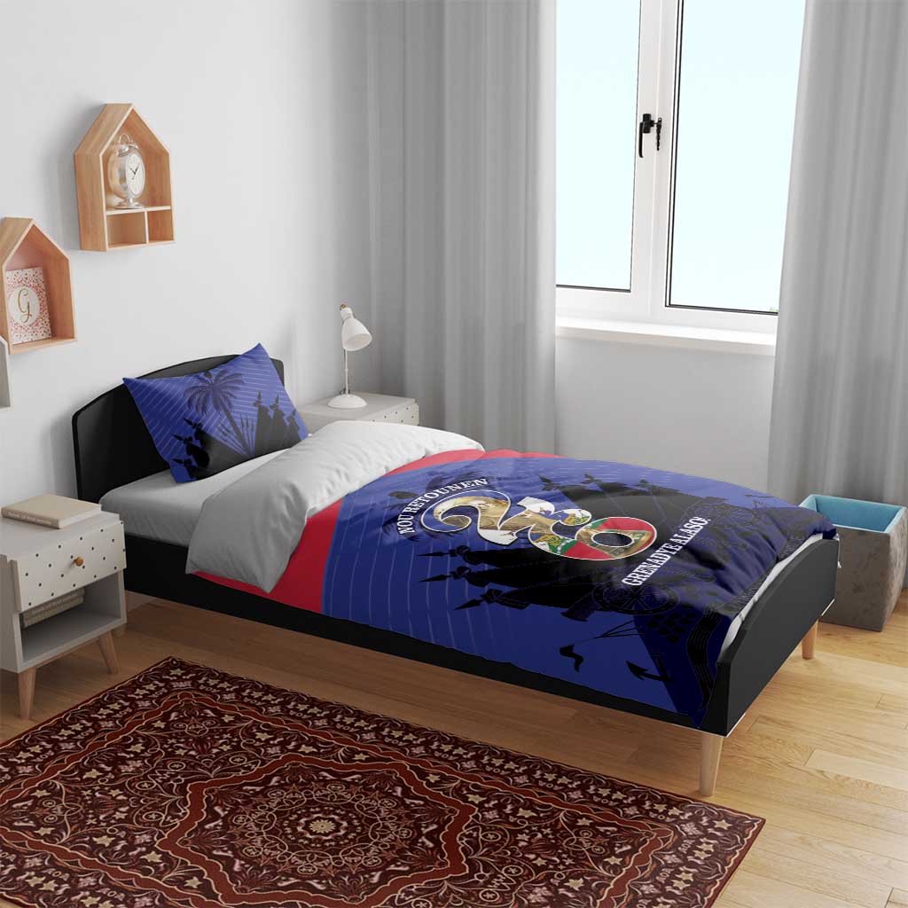 Les Grenadiers Haiti Football Bedding Set 2026 Nou Retounen Blue Version - African Pride
