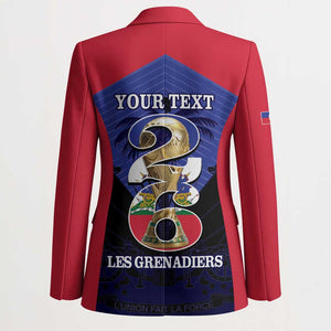 Personalized Les Grenadiers Haiti Football Blazer 2026 Nou Retounen Blue Version