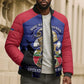 Personalized Les Grenadiers Haiti Football Bomber Puffer Jacket 2026 Nou Retounen Blue Version