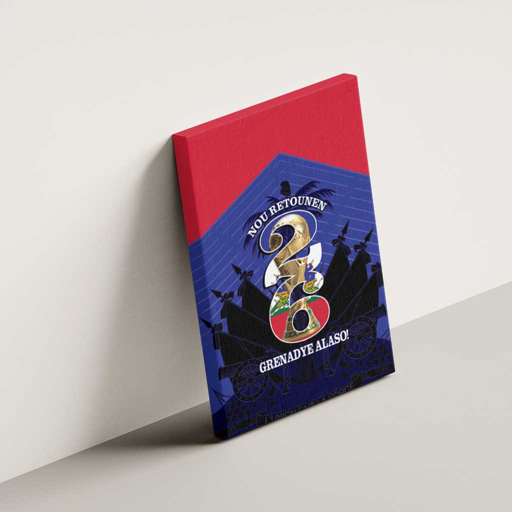 Les Grenadiers Haiti Football Canvas Wall Art 2026 Nou Retounen Blue Version - African Pride