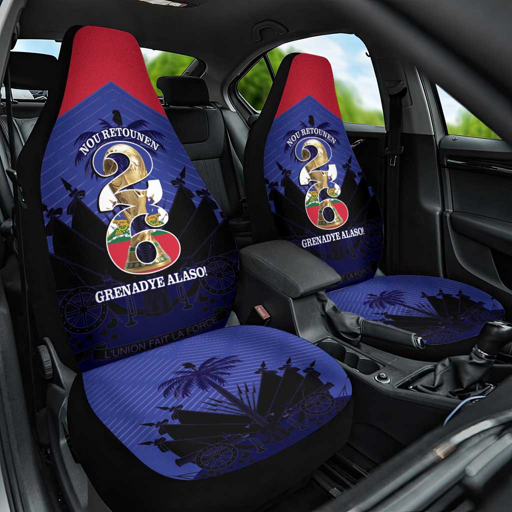 Les Grenadiers Haiti Football Car Seat Cover 2026 Nou Retounen Blue Version - African Pride