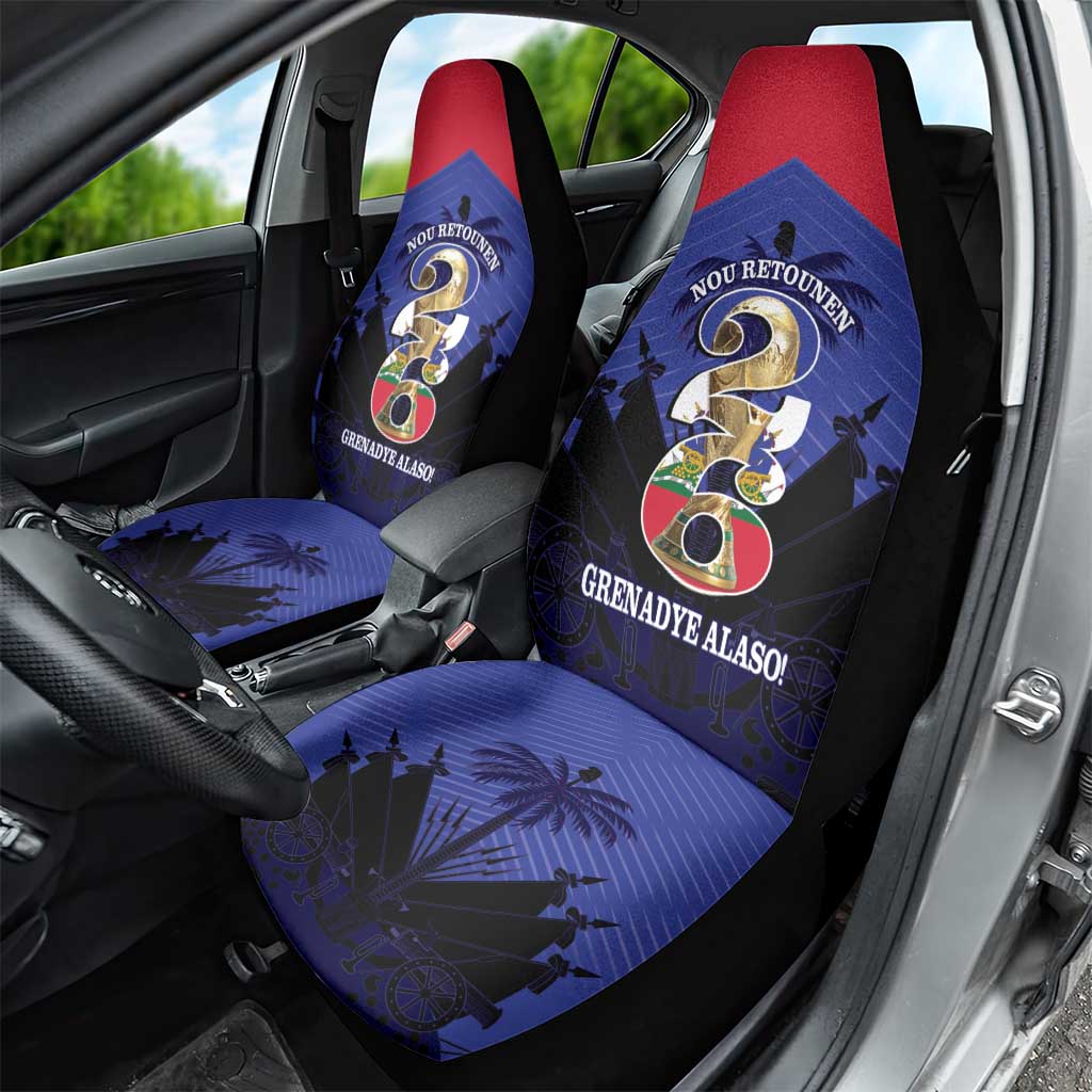 Les Grenadiers Haiti Football Car Seat Cover 2026 Nou Retounen Blue Version - African Pride