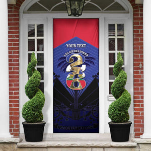 Personalized Les Grenadiers Haiti Football Door Cover 2026 Nou Retounen Blue Version