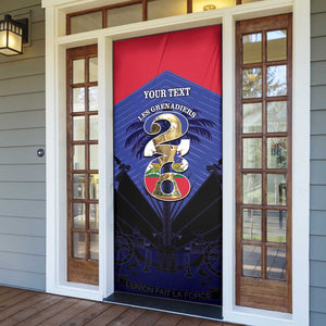 Personalized Les Grenadiers Haiti Football Door Cover 2026 Nou Retounen Blue Version