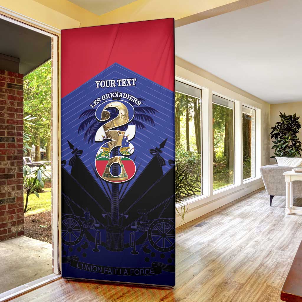 Personalized Les Grenadiers Haiti Football Door Cover 2026 Nou Retounen Blue Version