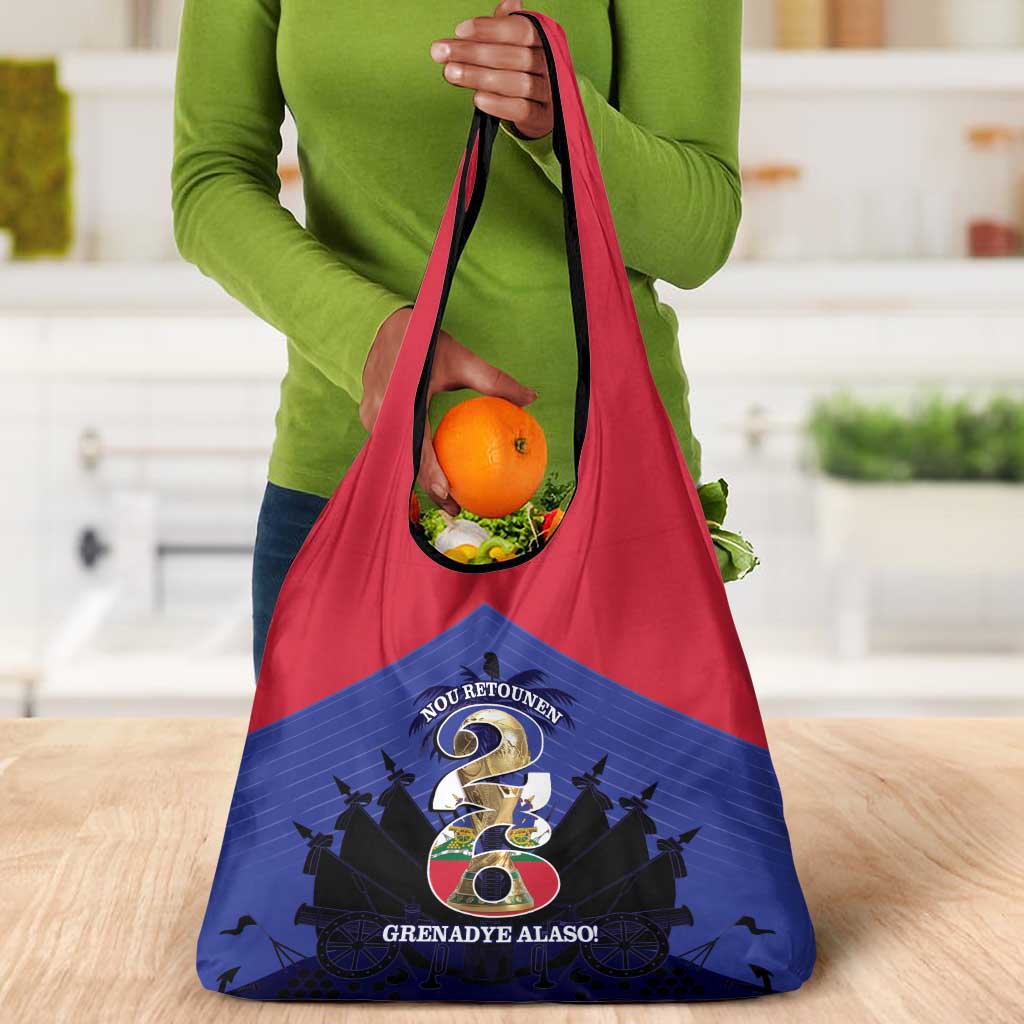 Les Grenadiers Haiti Football Grocery Bag 2026 Nou Retounen Blue Version - African Pride