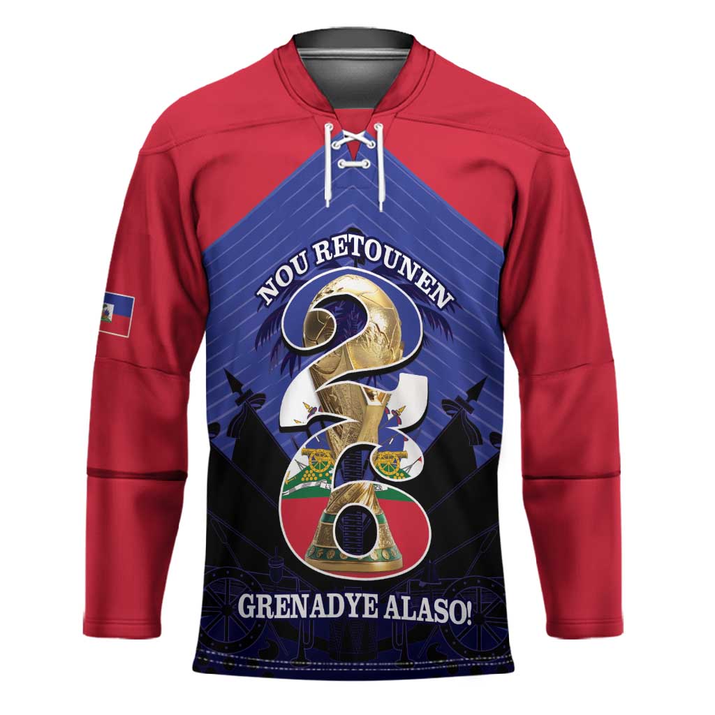Personalized Les Grenadiers Haiti Football Hockey Jersey 2026 Nou Retounen Blue Version