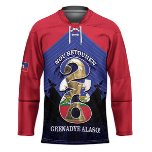 Personalized Les Grenadiers Haiti Football Hockey Jersey 2026 Nou Retounen Blue Version