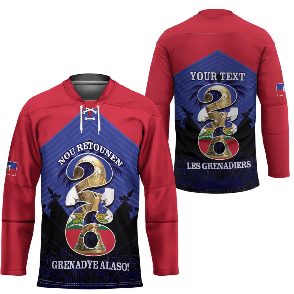 Personalized Les Grenadiers Haiti Football Hockey Jersey 2026 Nou Retounen Blue Version