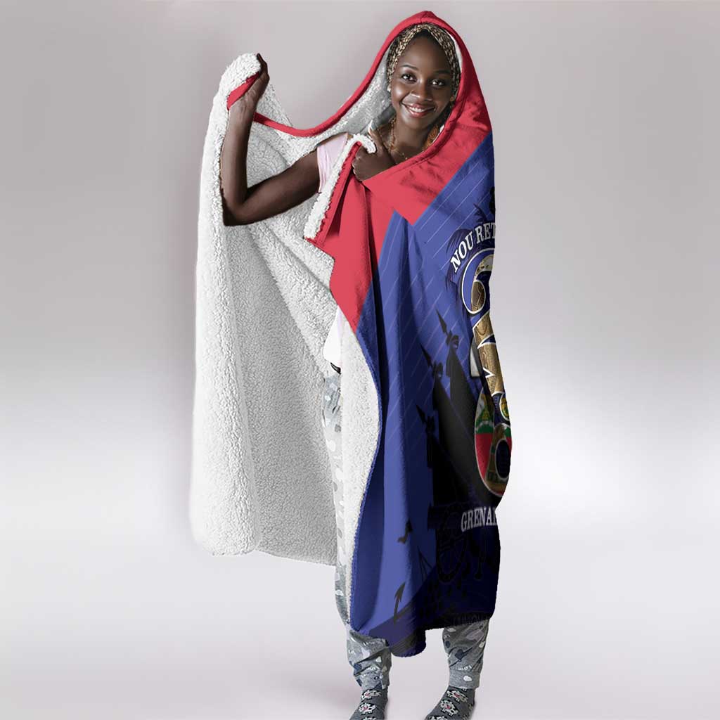 Les Grenadiers Haiti Football Hooded Blanket 2026 Nou Retounen Blue Version - African Pride