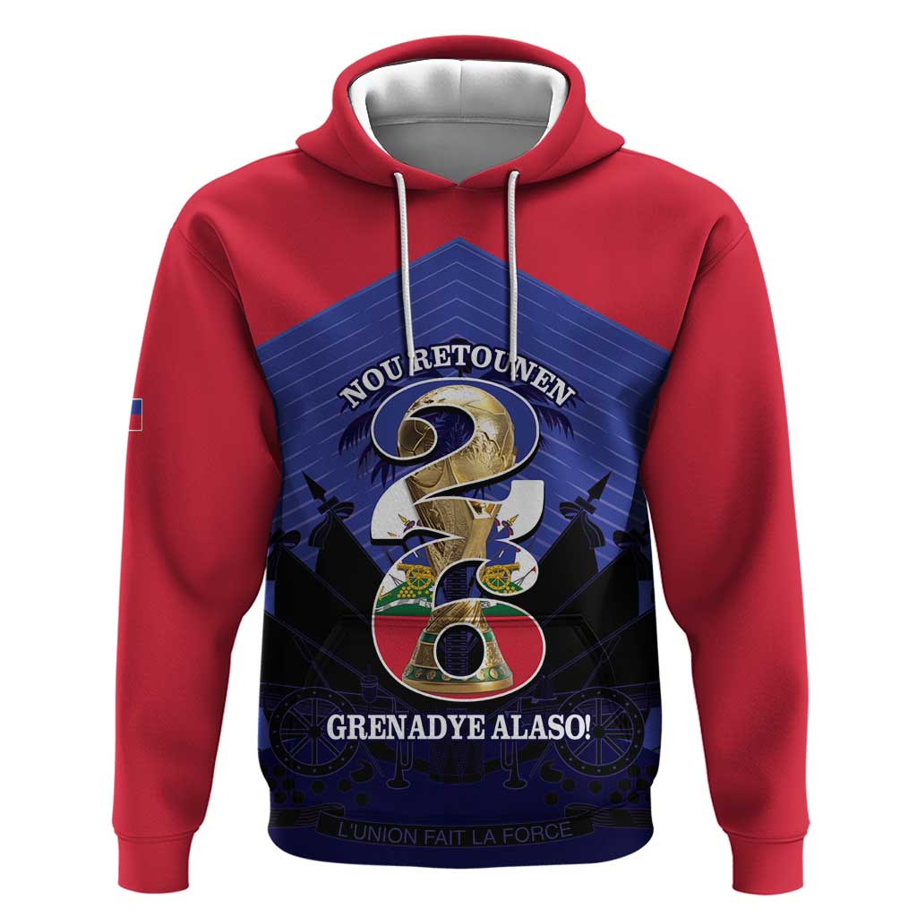 Personalized Les Grenadiers Haiti Football Hoodie 2026 Nou Retounen Blue Version - African Pride