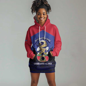 Personalized Les Grenadiers Haiti Football Hoodie Dress 2026 Nou Retounen Blue Version - African Pride