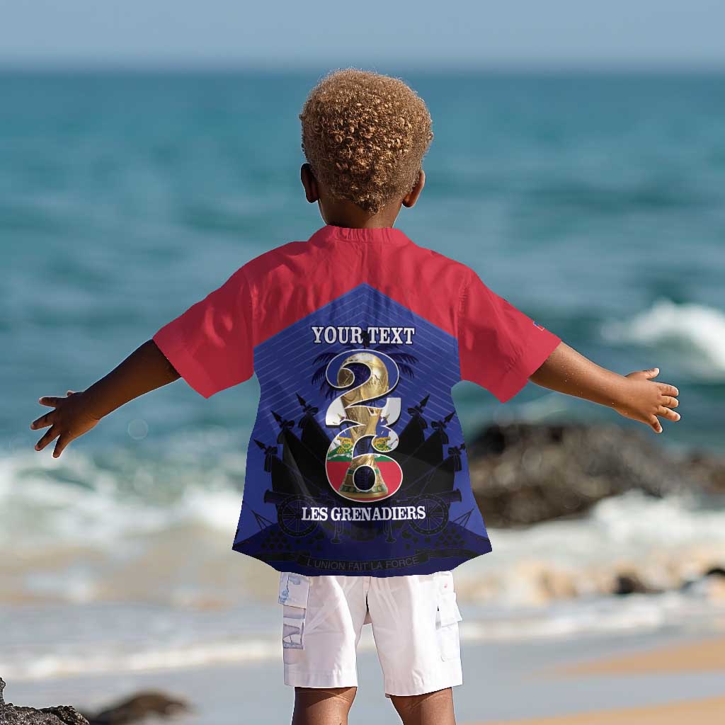 Personalized Les Grenadiers Haiti Football Kid Hawaiian Shirt 2026 Nou Retounen Blue Version - African Pride