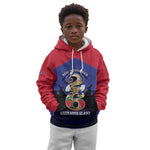 Personalized Les Grenadiers Haiti Football Kid Hoodie 2026 Nou Retounen Blue Version - African Pride