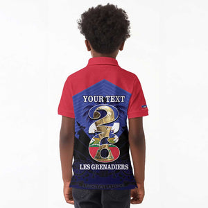 Personalized Les Grenadiers Haiti Football Kid Polo Shirt 2026 Nou Retounen Blue Version - African Pride