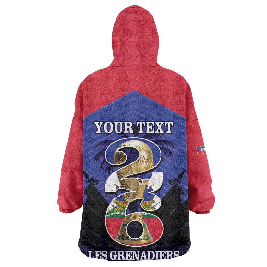Personalized Les Grenadiers Haiti Football Kid Wearable Blanket Hoodie 2026 Nou Retounen Blue Version - African Pride