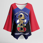 Personalized Les Grenadiers Haiti Football Kimono Sleeve Blouse 2026 Nou Retounen Blue Version