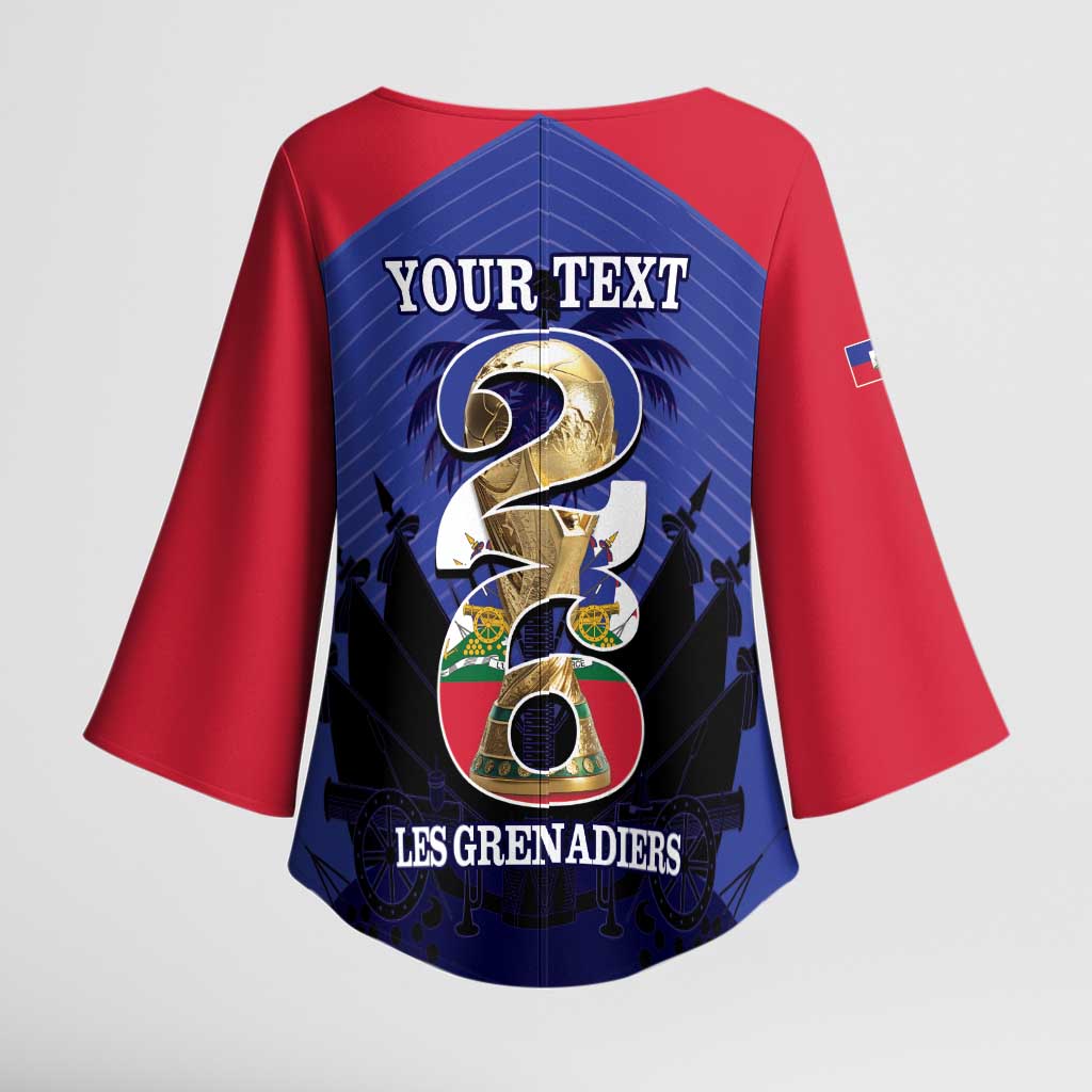 Personalized Les Grenadiers Haiti Football Kimono Sleeve Blouse 2026 Nou Retounen Blue Version