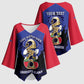 Personalized Les Grenadiers Haiti Football Kimono Sleeve Blouse 2026 Nou Retounen Blue Version
