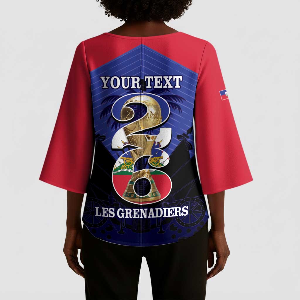 Personalized Les Grenadiers Haiti Football Kimono Sleeve Blouse 2026 Nou Retounen Blue Version