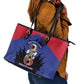 Les Grenadiers Haiti Football Leather Tote Bag 2026 Nou Retounen Blue Version - African Pride