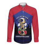 Personalized Les Grenadiers Haiti Football Long Sleeve Button Shirt 2026 Nou Retounen Blue Version - African Pride