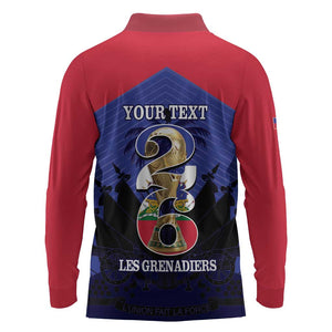 Personalized Les Grenadiers Haiti Football Long Sleeve Polo Shirt 2026 Nou Retounen Blue Version - African Pride
