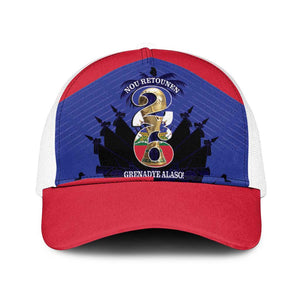 Les Grenadiers Haiti Football Mesh Trucker Cap 2026 Nou Retounen Blue Version - African Pride