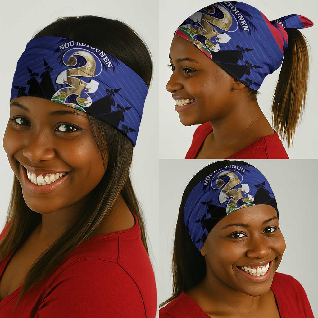 Les Grenadiers Haiti Football Neck Gaiter 2026 Nou Retounen Blue Version - African Pride