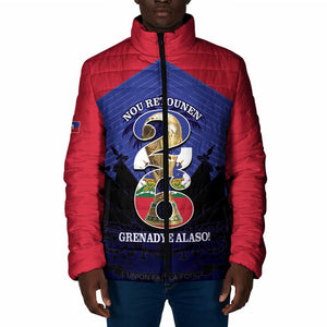 Personalized Les Grenadiers Haiti Football Padded Jacket 2026 Nou Retounen Blue Version