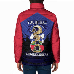 Personalized Les Grenadiers Haiti Football Padded Jacket 2026 Nou Retounen Blue Version