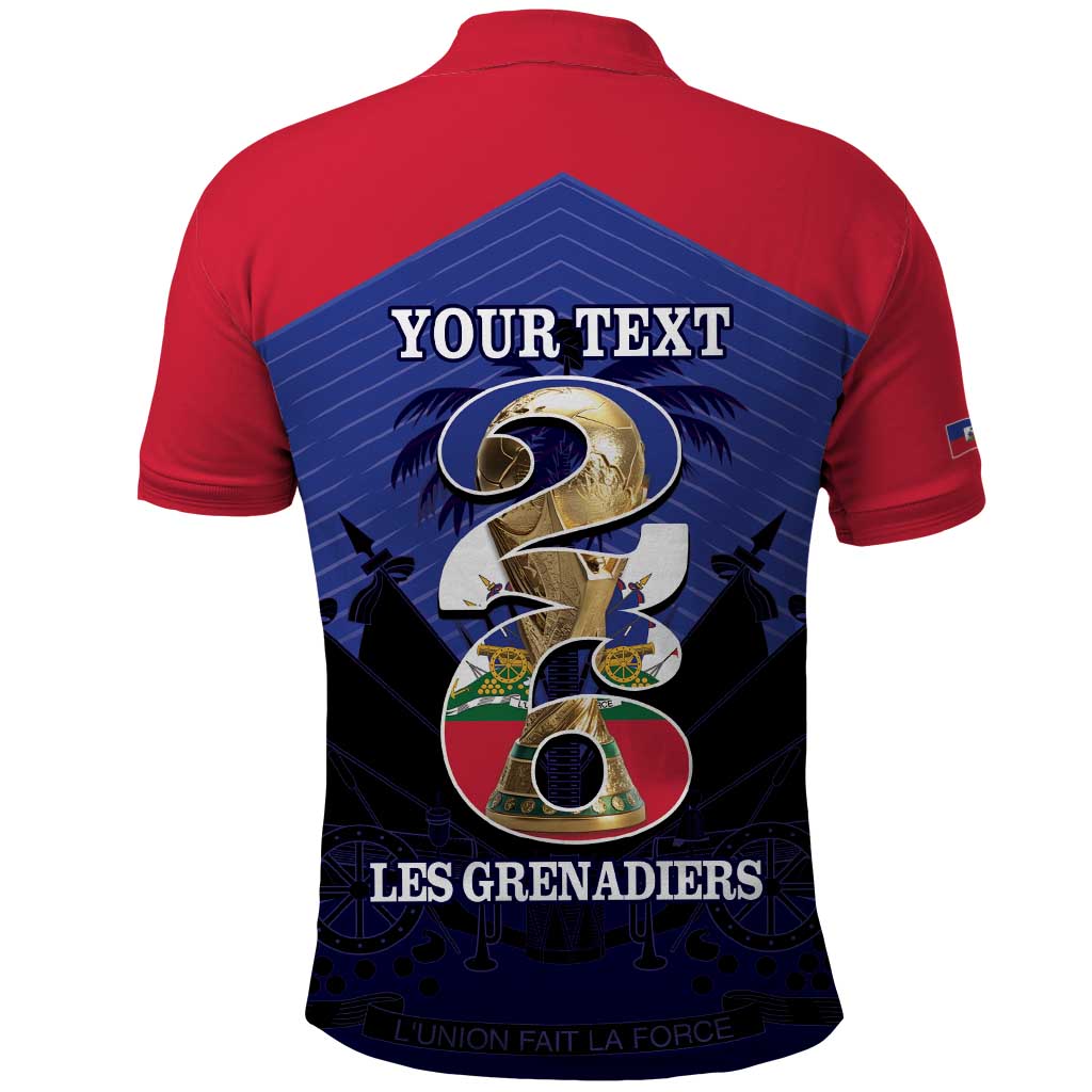 Personalized Les Grenadiers Haiti Football Polo Shirt 2026 Nou Retounen Blue Version - African Pride