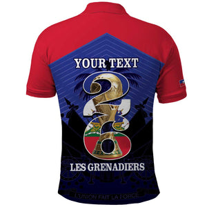 Personalized Les Grenadiers Haiti Football Polo Shirt 2026 Nou Retounen Blue Version - African Pride
