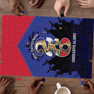 Les Grenadiers Haiti Football Puzzle 2026 Nou Retounen Blue Version