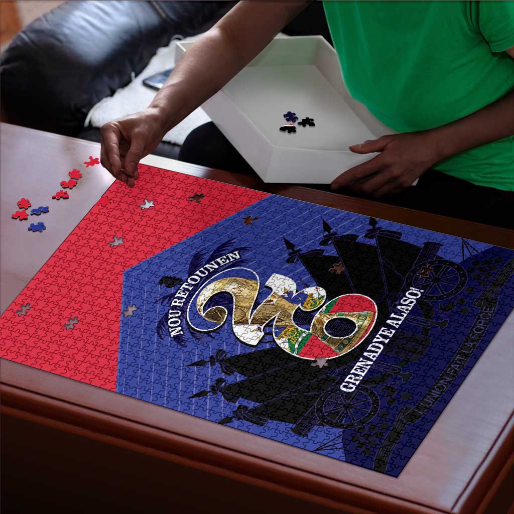 Les Grenadiers Haiti Football Puzzle 2026 Nou Retounen Blue Version