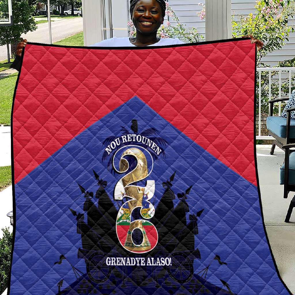Les Grenadiers Haiti Football Quilt 2026 Nou Retounen Blue Version - African Pride