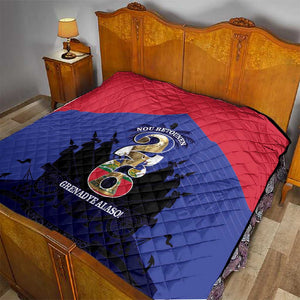 Les Grenadiers Haiti Football Quilt 2026 Nou Retounen Blue Version - African Pride